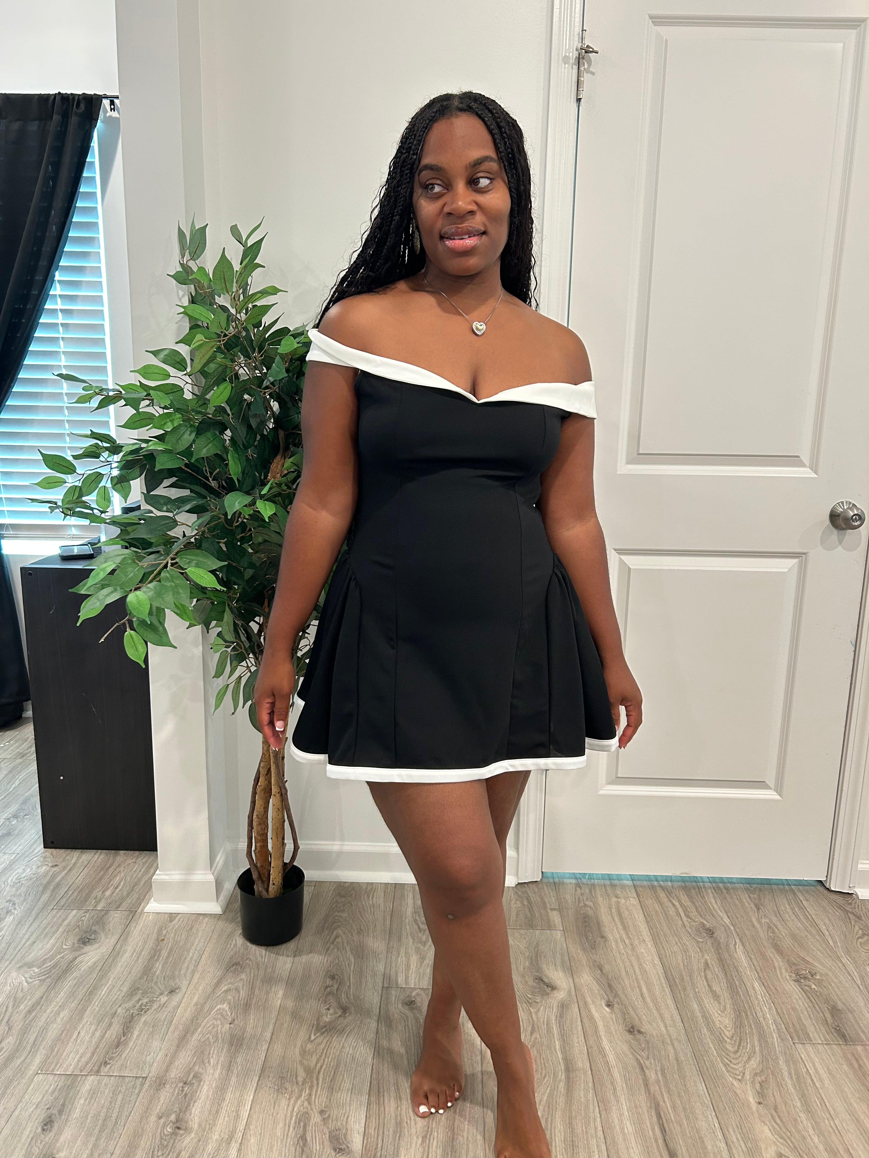 Black and white Mini Dress
