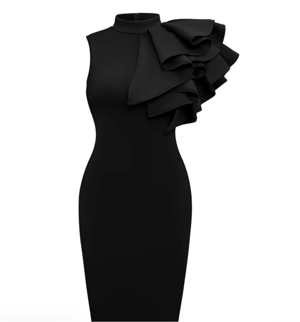 Body con ruffle sleeveless dress