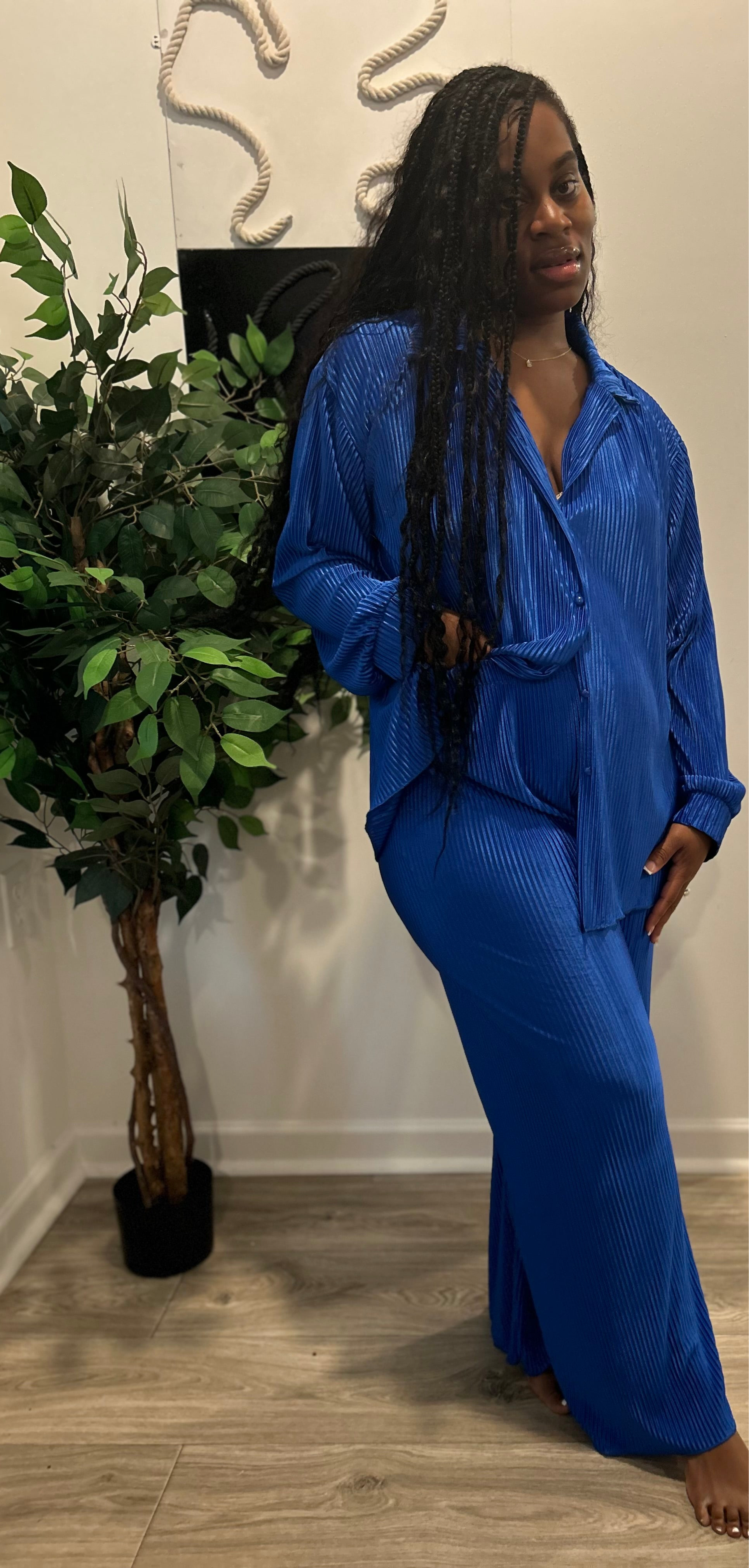 Blue two piece set