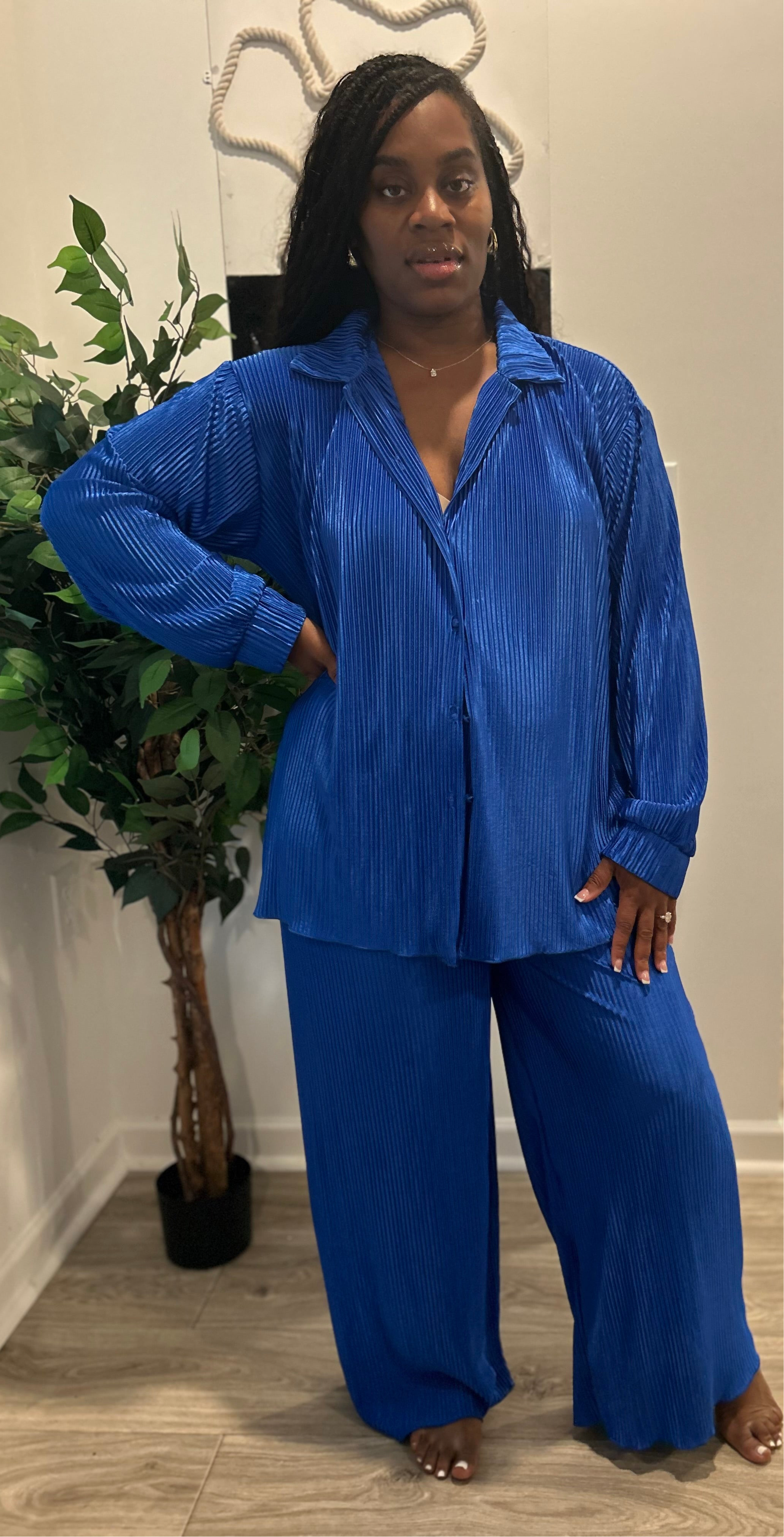 Blue two piece set