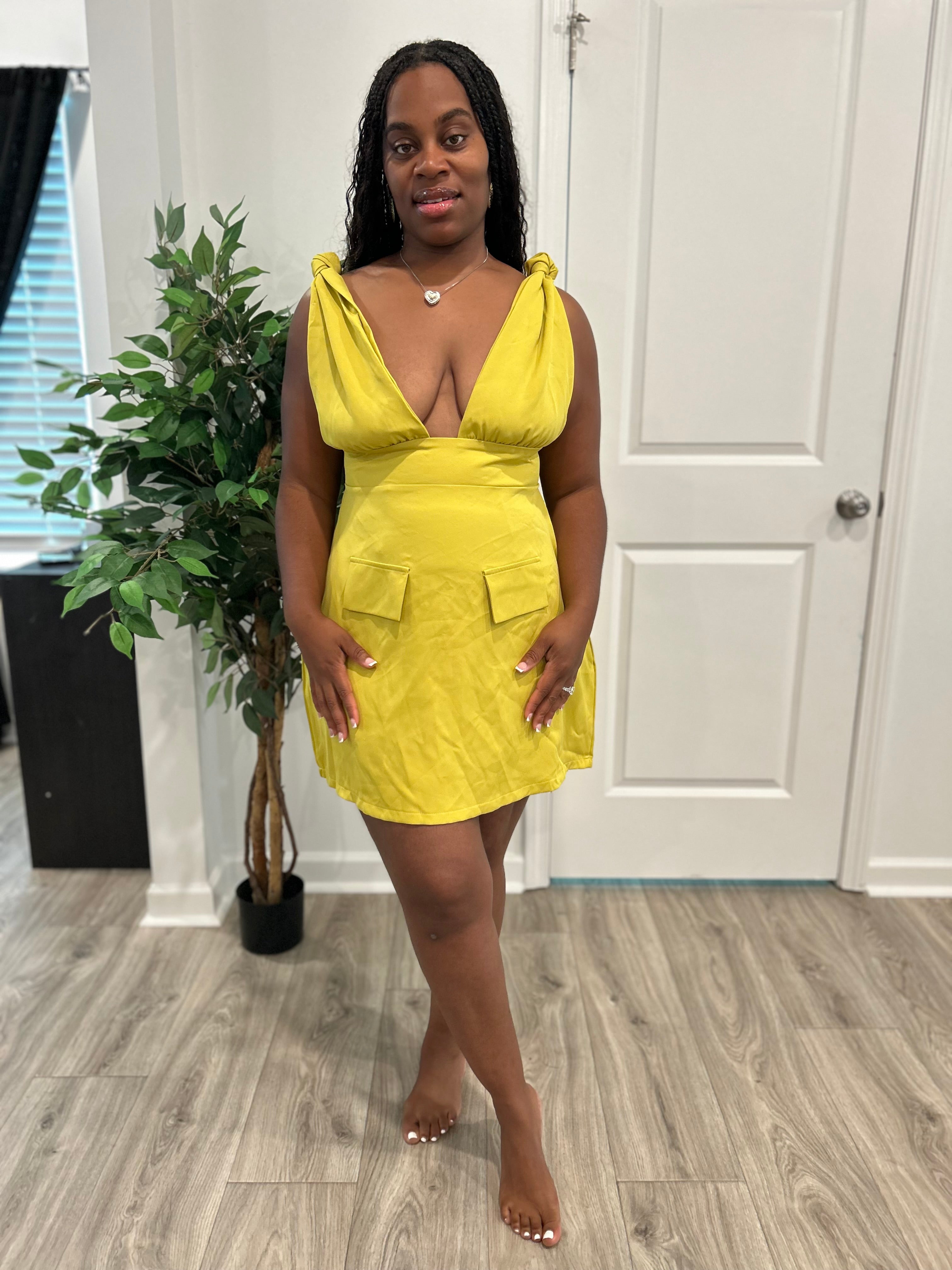 Lime Green Mini Dress