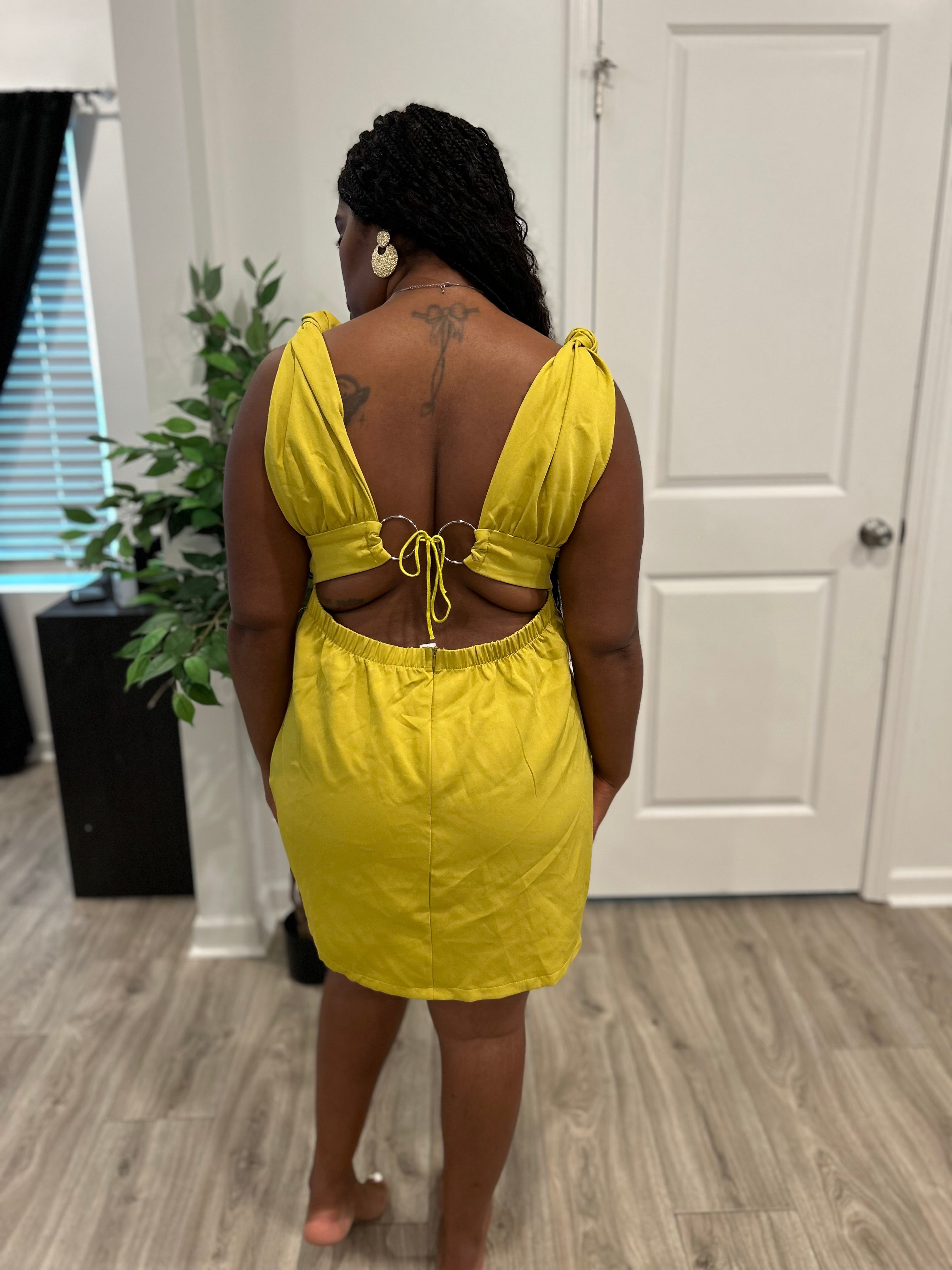 Lime Green Mini Dress